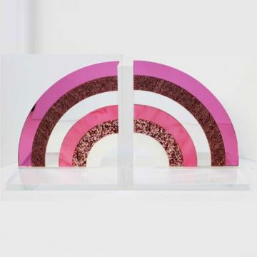 RAINBOW PINK BOOKENDS