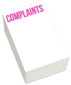 CHUNKY NOTEPAD - COMPLAINTS