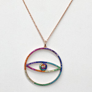 COLORED EVIL EYE NECKLACE