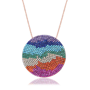COLORED DISC NECKLACE